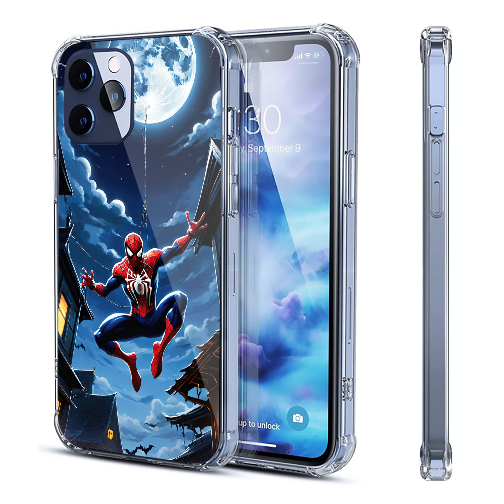 （画像用） Spider Man スパイダーマン 【iPhone 12シリーズ対応】透明スマホケース（クリアソフトケース）